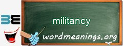 WordMeaning blackboard for militancy